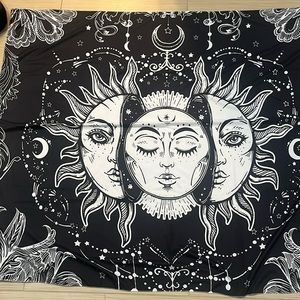 Black sun tapestry